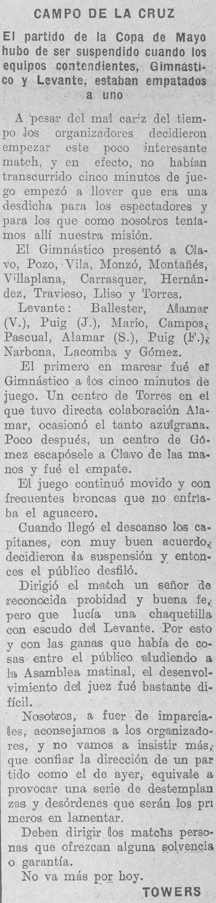1929.05.19 (19 мая 1929), Леванте - Гимнастико, 1-1 (не доигран).png