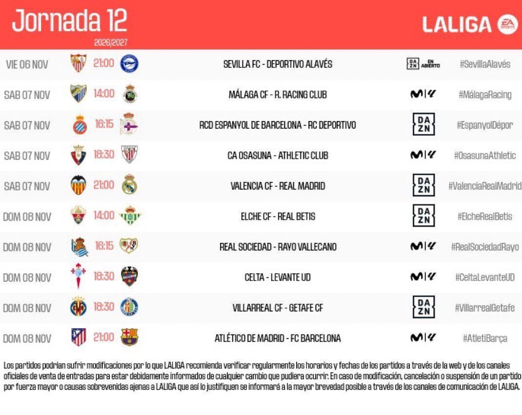 J12 RC Celta - Levante UD (D. 8-11-26, 18:30)